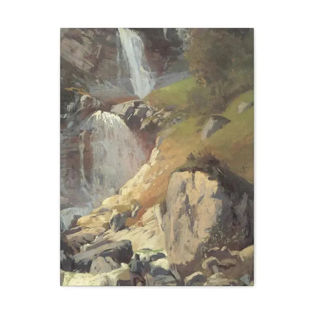 Eugen Bracht (1842-1921) Fetschbach-Fall by Linthal 1862 - Canvas Wall Art 18″ x 24″ 1.25" - The Sticker Space