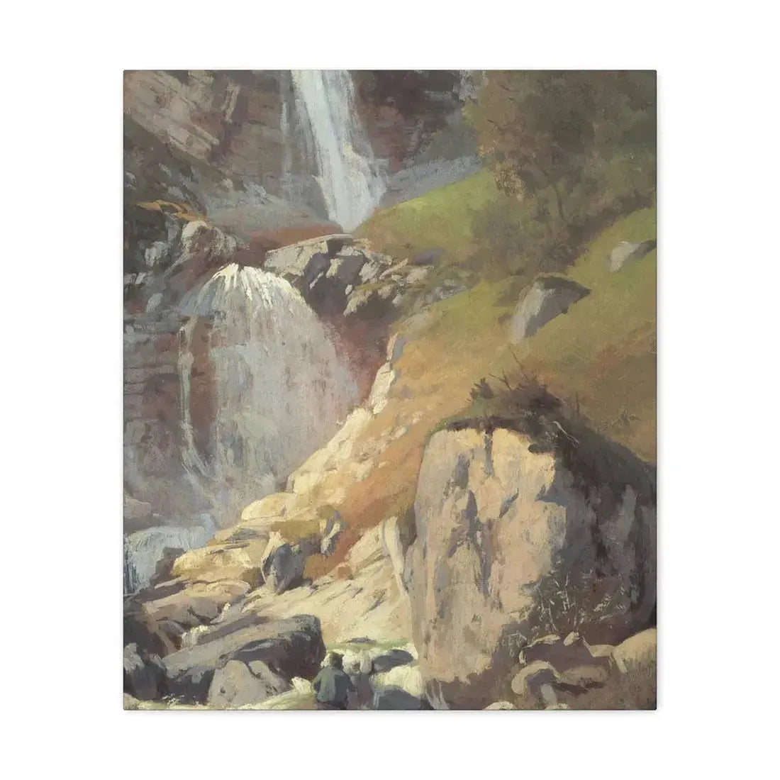 Eugen Bracht (1842-1921) Fetschbach-Fall by Linthal 1862 - Canvas Wall Art 20″ x 24″ 1.25" - The Sticker Space
