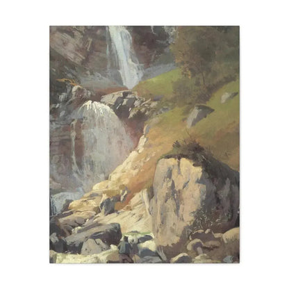 Eugen Bracht (1842-1921) Fetschbach-Fall by Linthal 1862 - Canvas Wall Art 24″ x 30″ 1.25" - The Sticker Space