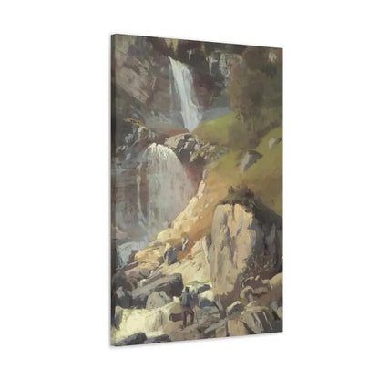 Eugen Bracht (1842-1921) Fetschbach-Fall by Linthal 1862 - Canvas Wall Art - The Sticker Space