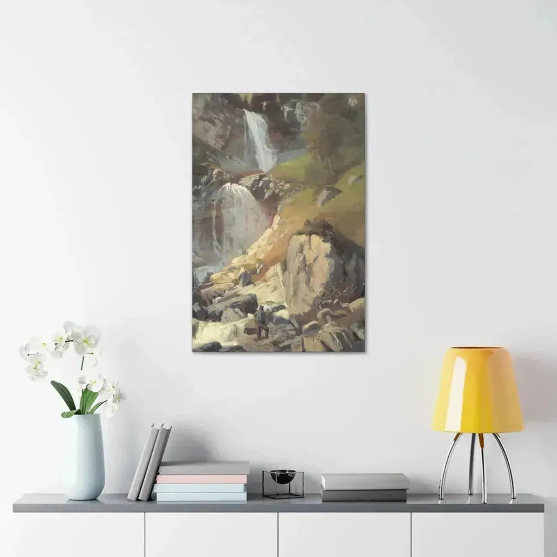 Eugen Bracht (1842-1921) Fetschbach-Fall by Linthal 1862 - Canvas Wall Art - The Sticker Space