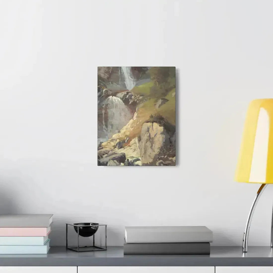 Eugen Bracht (1842-1921) Fetschbach-Fall by Linthal 1862 - Canvas Wall Art - The Sticker Space