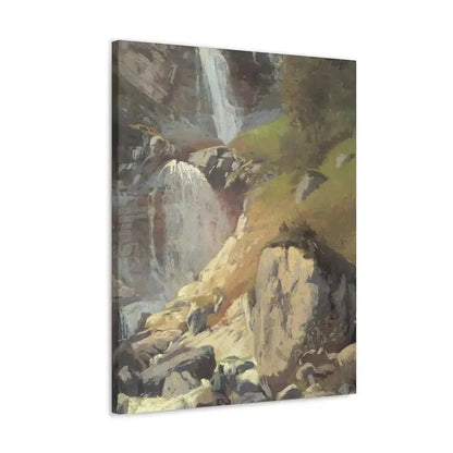 Eugen Bracht (1842-1921) Fetschbach-Fall by Linthal 1862 - Canvas Wall Art - The Sticker Space