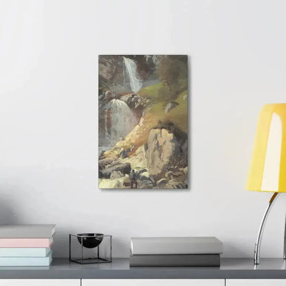 Eugen Bracht (1842-1921) Fetschbach-Fall by Linthal 1862 - Canvas Wall Art - The Sticker Space