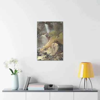 Eugen Bracht (1842-1921) Fetschbach-Fall by Linthal 1862 - Canvas Wall Art - The Sticker Space