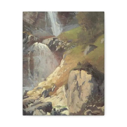 Eugen Bracht (1842-1921) Fetschbach-Fall by Linthal 1862 - Canvas Wall Art - The Sticker Space