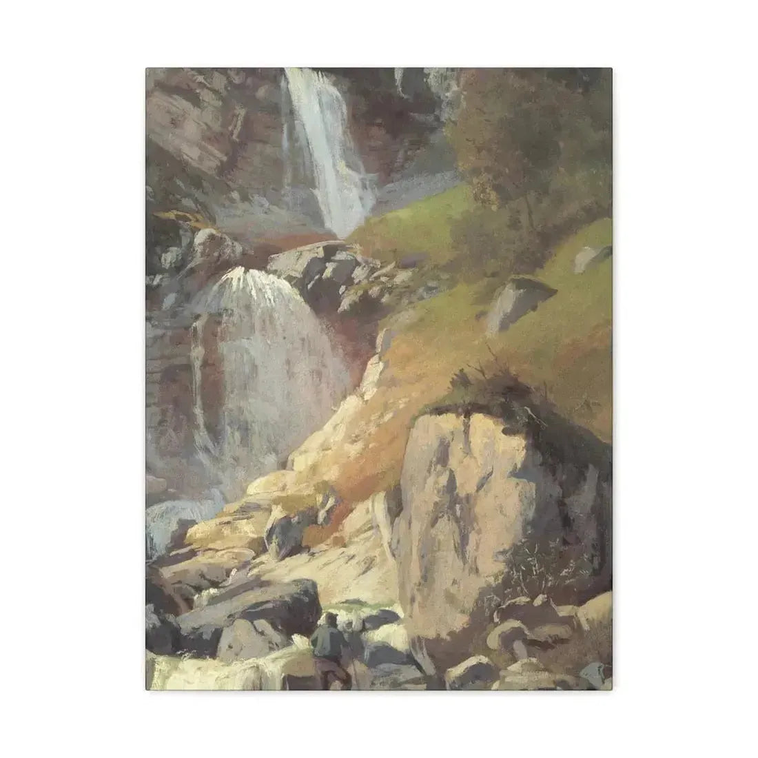 Eugen Bracht (1842-1921) Fetschbach-Fall by Linthal 1862 - Canvas Wall Art - The Sticker Space