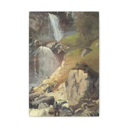 Eugen Bracht (1842-1921) Fetschbach-Fall by Linthal 1862 - Canvas Wall Art - The Sticker Space