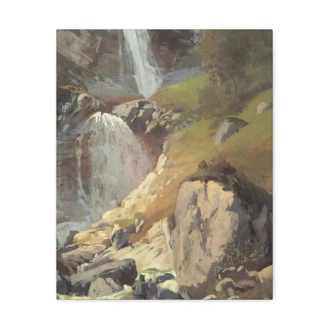 Eugen Bracht (1842-1921) Fetschbach-Fall by Linthal 1862 - Canvas Wall Art - The Sticker Space