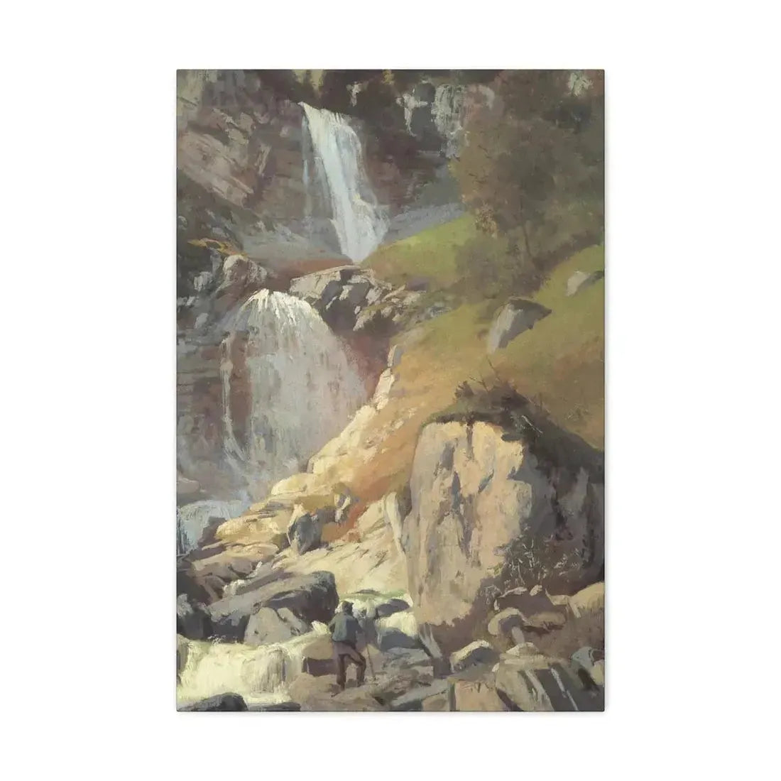 Eugen Bracht (1842-1921) Fetschbach-Fall by Linthal 1862 - Canvas Wall Art - The Sticker Space