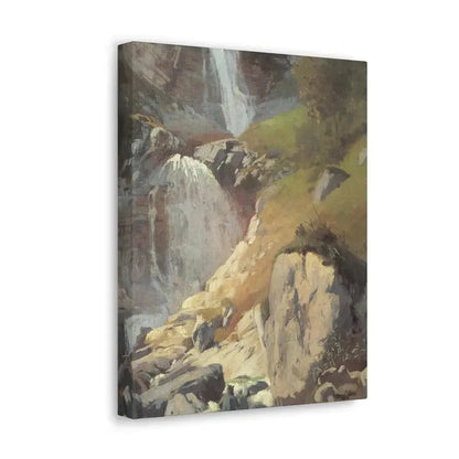 Eugen Bracht (1842-1921) Fetschbach-Fall by Linthal 1862 - Canvas Wall Art - The Sticker Space