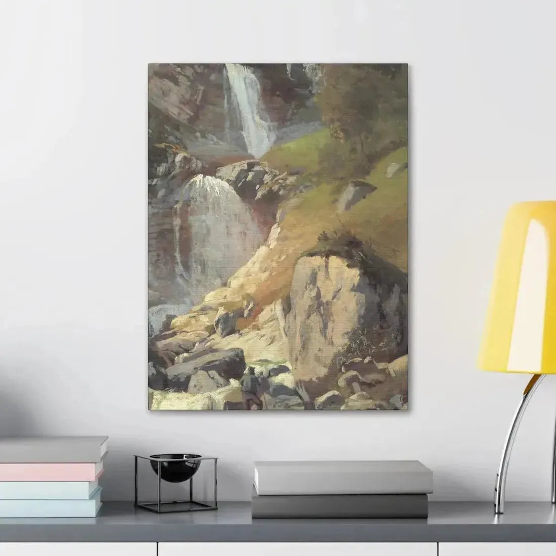 Eugen Bracht (1842-1921) Fetschbach-Fall by Linthal 1862 - Canvas Wall Art - The Sticker Space