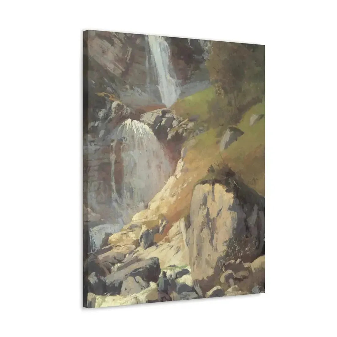 Eugen Bracht (1842-1921) Fetschbach-Fall by Linthal 1862 - Canvas Wall Art - The Sticker Space