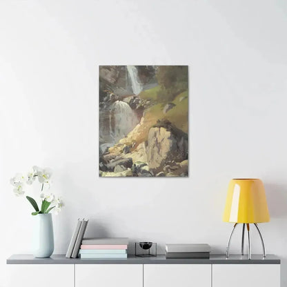 Eugen Bracht (1842-1921) Fetschbach-Fall by Linthal 1862 - Canvas Wall Art - The Sticker Space