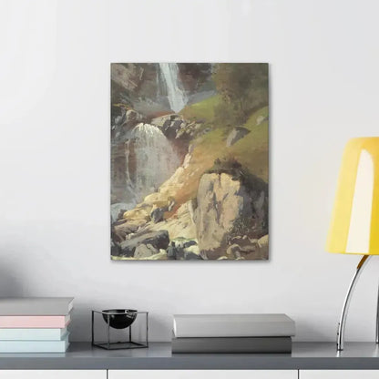 Eugen Bracht (1842-1921) Fetschbach-Fall by Linthal 1862 - Canvas Wall Art - The Sticker Space
