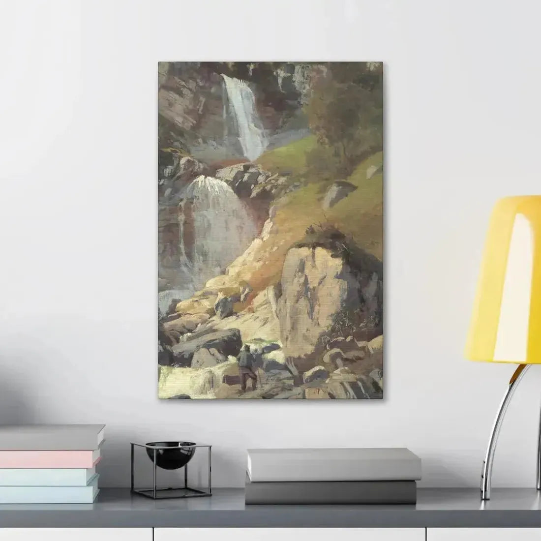 Eugen Bracht (1842-1921) Fetschbach-Fall by Linthal 1862 - Canvas Wall Art - The Sticker Space