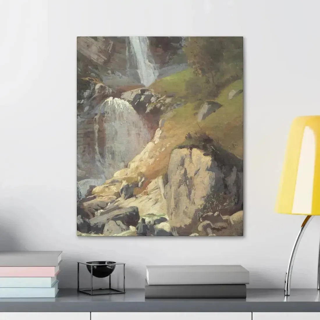 Eugen Bracht (1842-1921) Fetschbach-Fall by Linthal 1862 - Canvas Wall Art - The Sticker Space