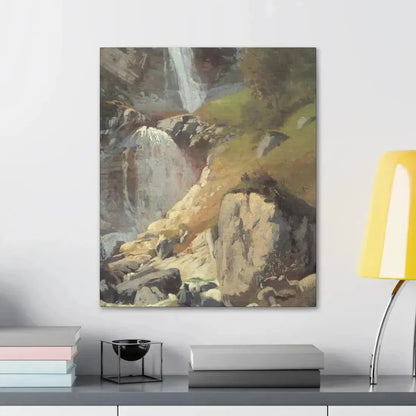 Eugen Bracht (1842-1921) Fetschbach-Fall by Linthal 1862 - Canvas Wall Art - The Sticker Space