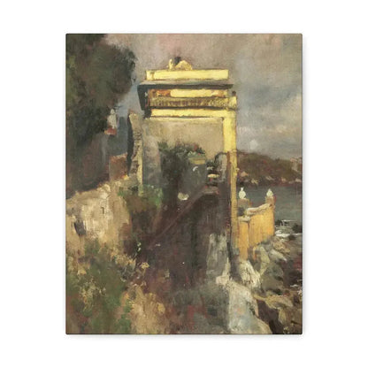Eugen Bracht (1842-1921) Seaside villa 1893 - Canvas Wall Art 11″ x 14″ 1.25" - The Sticker Space