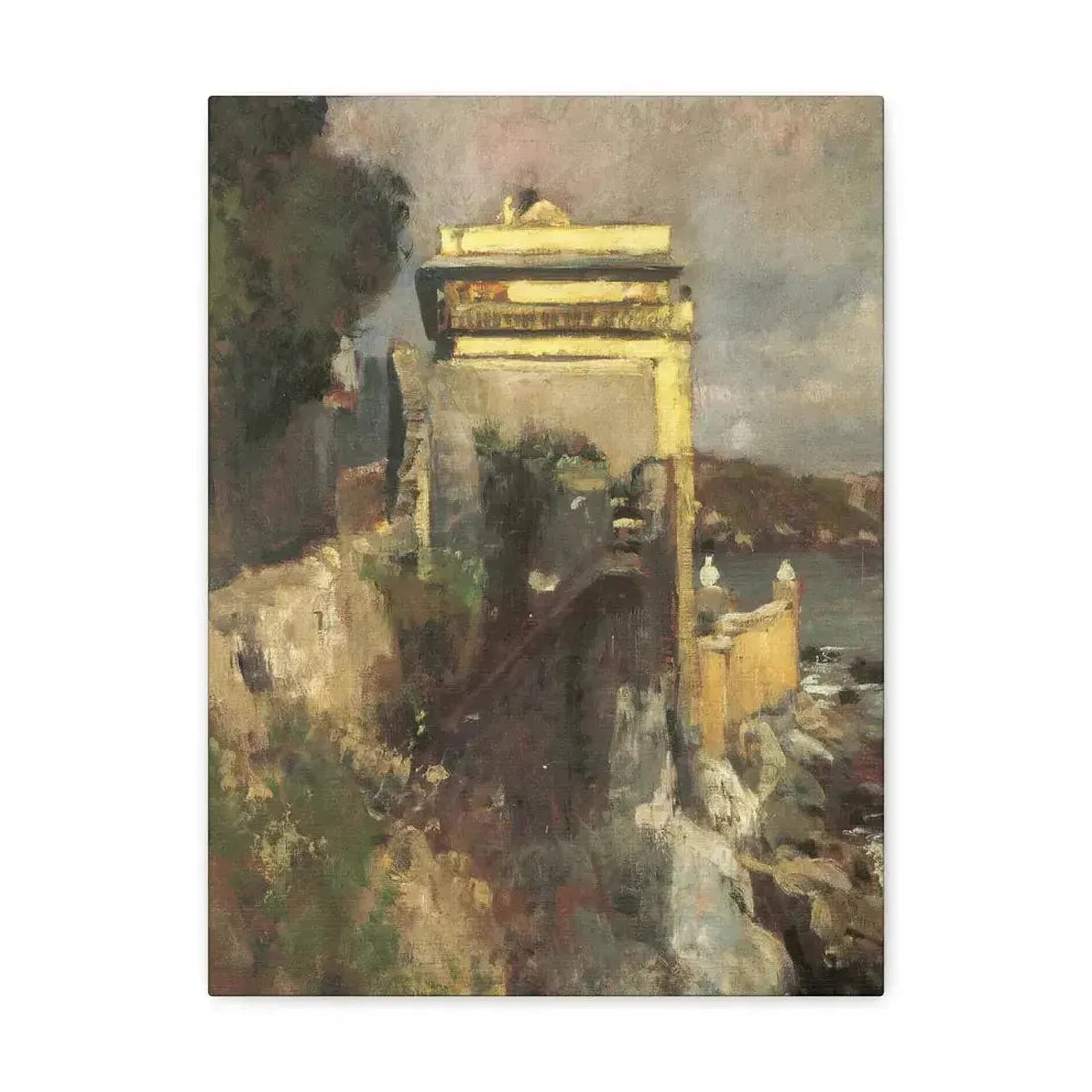 Eugen Bracht (1842-1921) Seaside villa 1893 - Canvas Wall Art 12″ x 16″ 1.25" - The Sticker Space