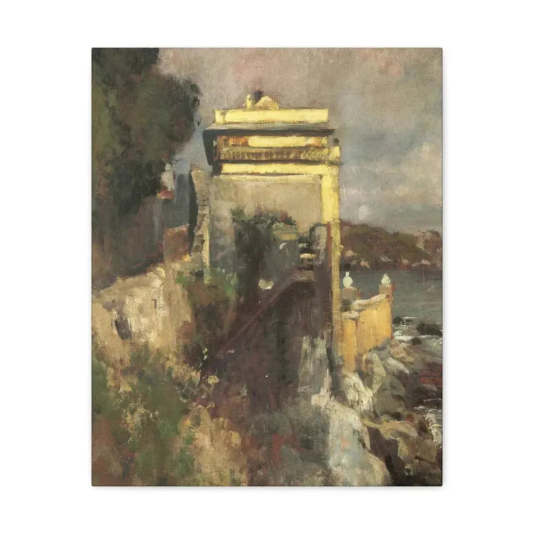 Eugen Bracht (1842-1921) Seaside villa 1893 - Canvas Wall Art 16″ x 20″ 1.25" - The Sticker Space