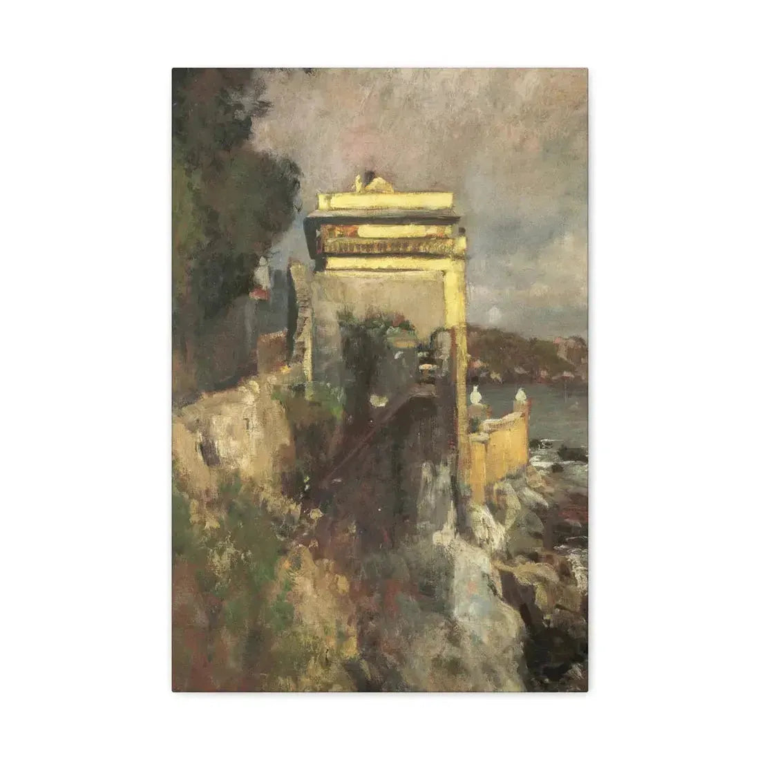 Eugen Bracht (1842-1921) Seaside villa 1893 - Canvas Wall Art 16″ x 24″ 1.25" - The Sticker Space