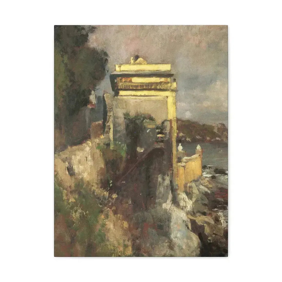 Eugen Bracht (1842-1921) Seaside villa 1893 - Canvas Wall Art 18″ x 24″ 1.25" - The Sticker Space