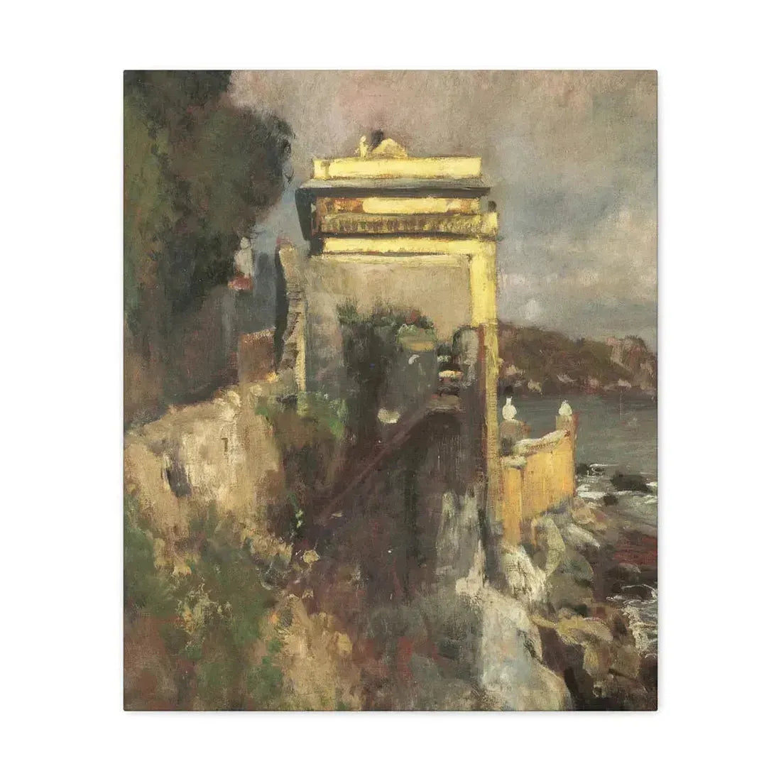 Eugen Bracht (1842-1921) Seaside villa 1893 - Canvas Wall Art 20″ x 24″ 1.25" - The Sticker Space