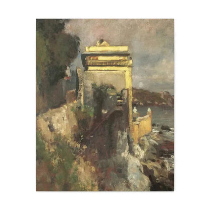 Eugen Bracht (1842-1921) Seaside villa 1893 - Canvas Wall Art 24″ x 30″ 1.25" - The Sticker Space