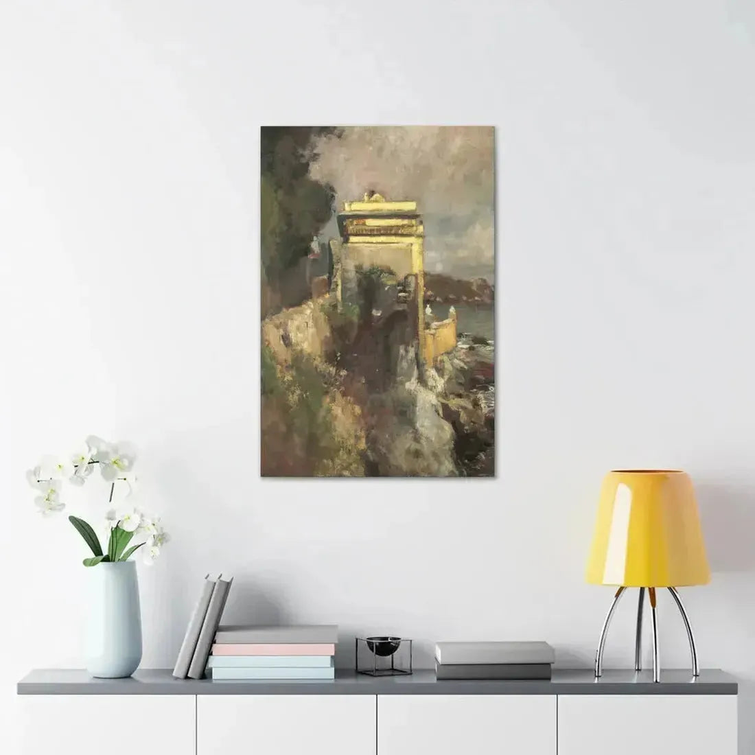 Eugen Bracht (1842-1921) Seaside villa 1893 - Canvas Wall Art - The Sticker Space