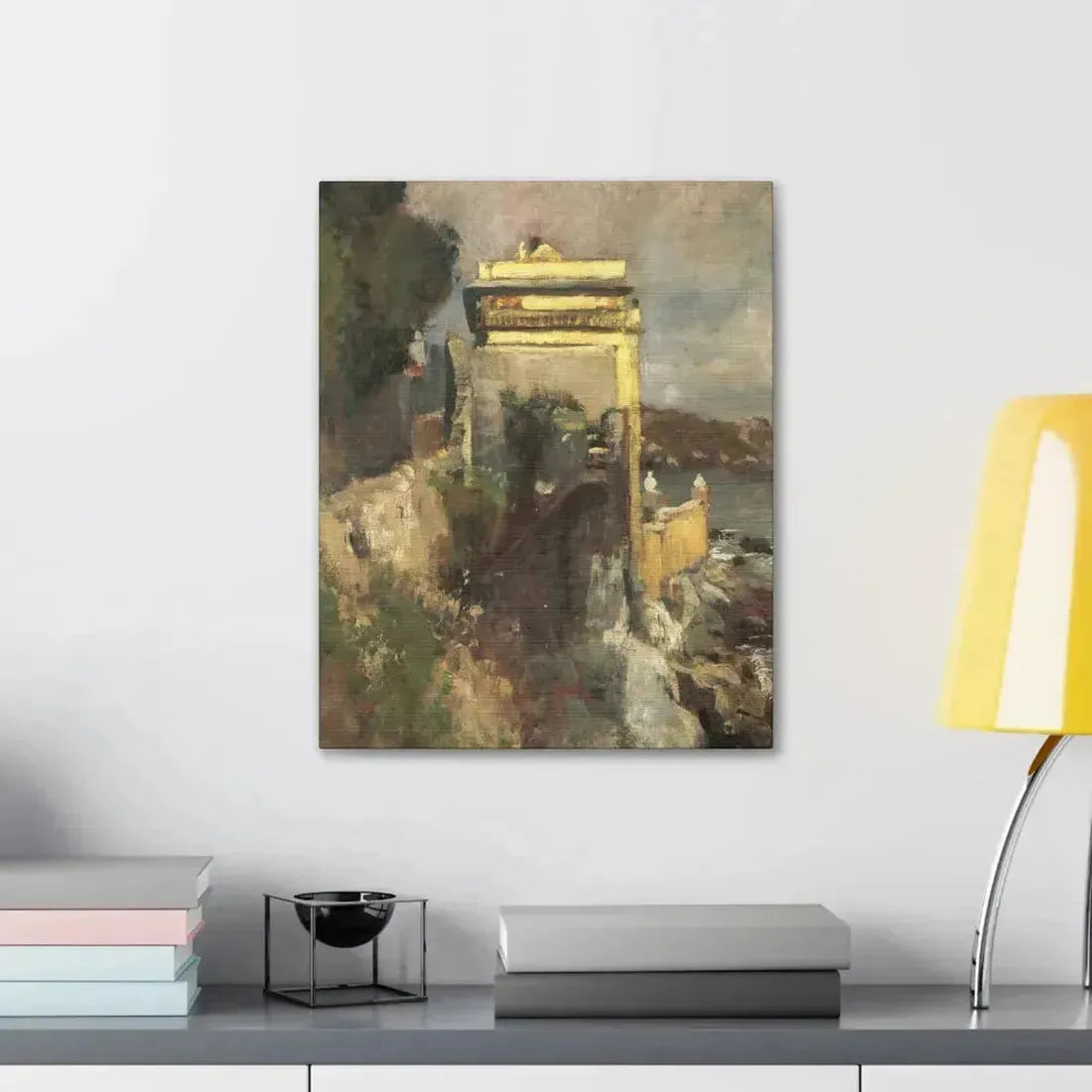 Eugen Bracht (1842-1921) Seaside villa 1893 - Canvas Wall Art - The Sticker Space