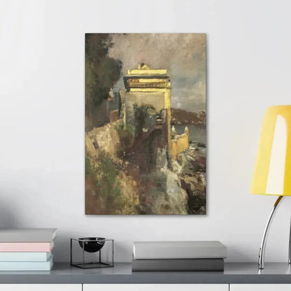 Eugen Bracht (1842-1921) Seaside villa 1893 - Canvas Wall Art - The Sticker Space