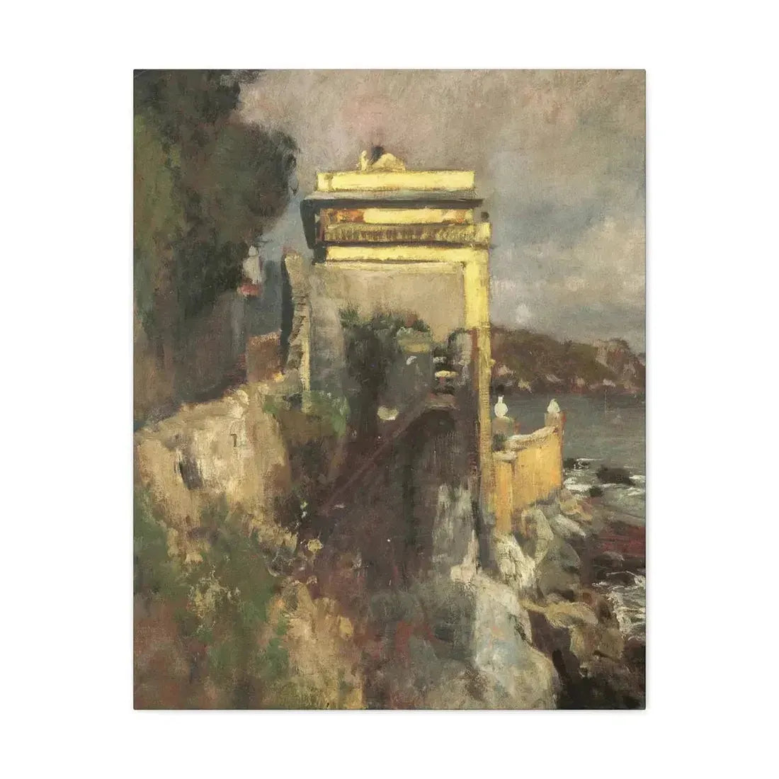 Eugen Bracht (1842-1921) Seaside villa 1893 - Canvas Wall Art - The Sticker Space