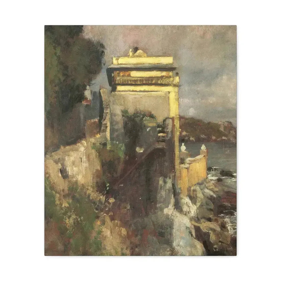 Eugen Bracht (1842-1921) Seaside villa 1893 - Canvas Wall Art - The Sticker Space