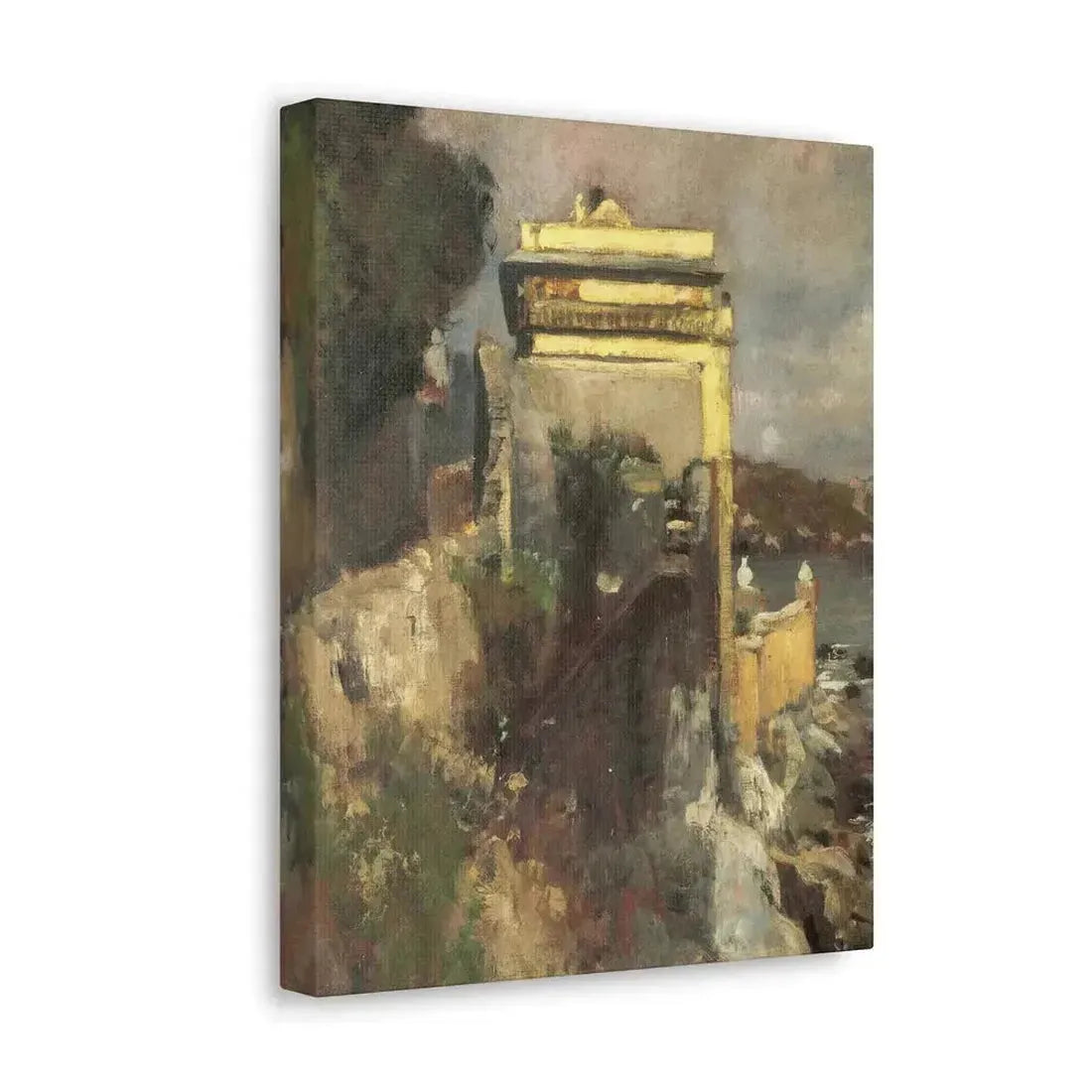Eugen Bracht (1842-1921) Seaside villa 1893 - Canvas Wall Art - The Sticker Space