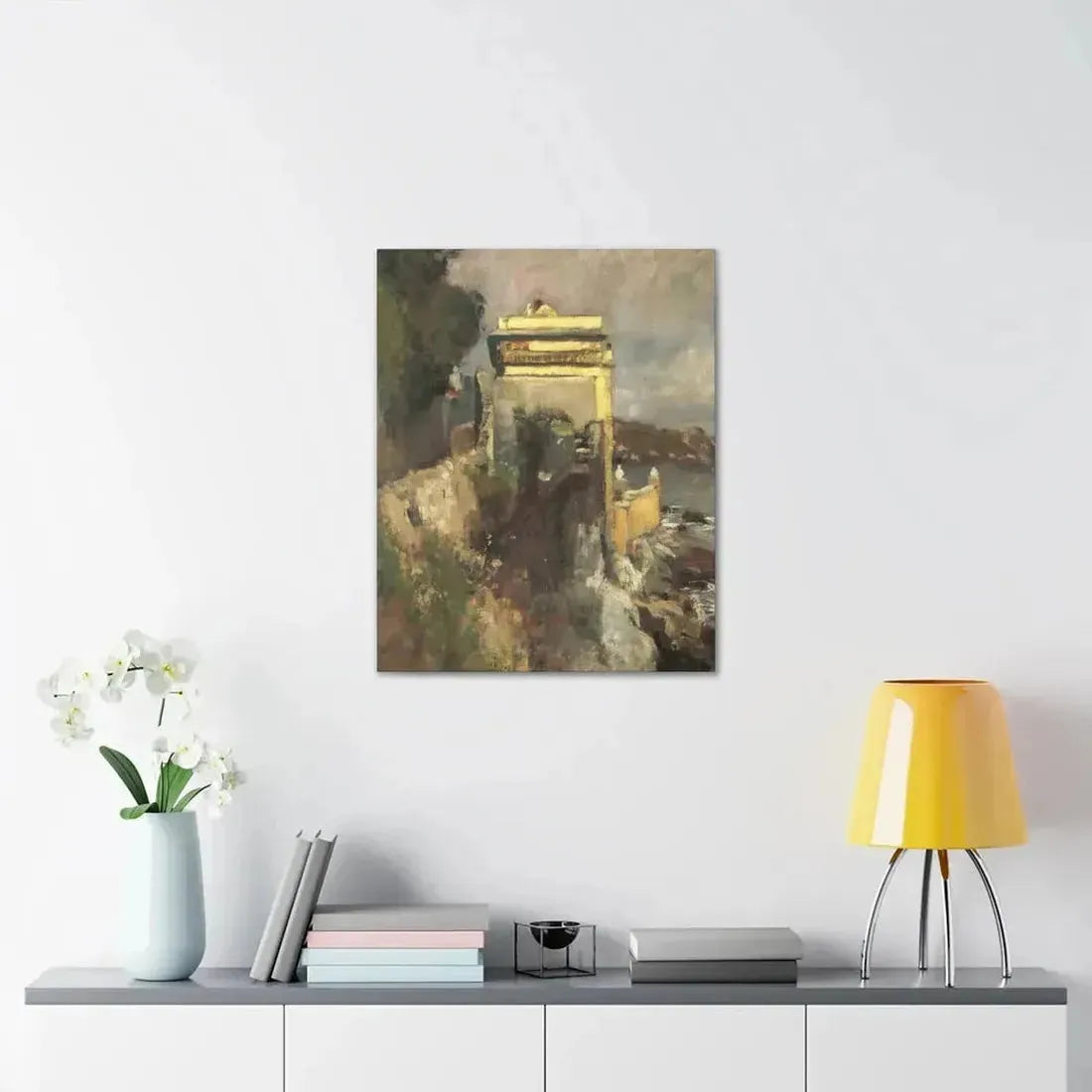 Eugen Bracht (1842-1921) Seaside villa 1893 - Canvas Wall Art - The Sticker Space