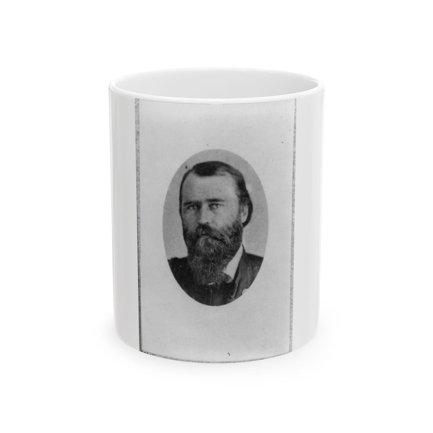 Eugene A. Carr, Colonel 3d Ill. Cavalry, Oval Bust Portrait, Facing Left (U.S. Civil War) White Coffee Mug