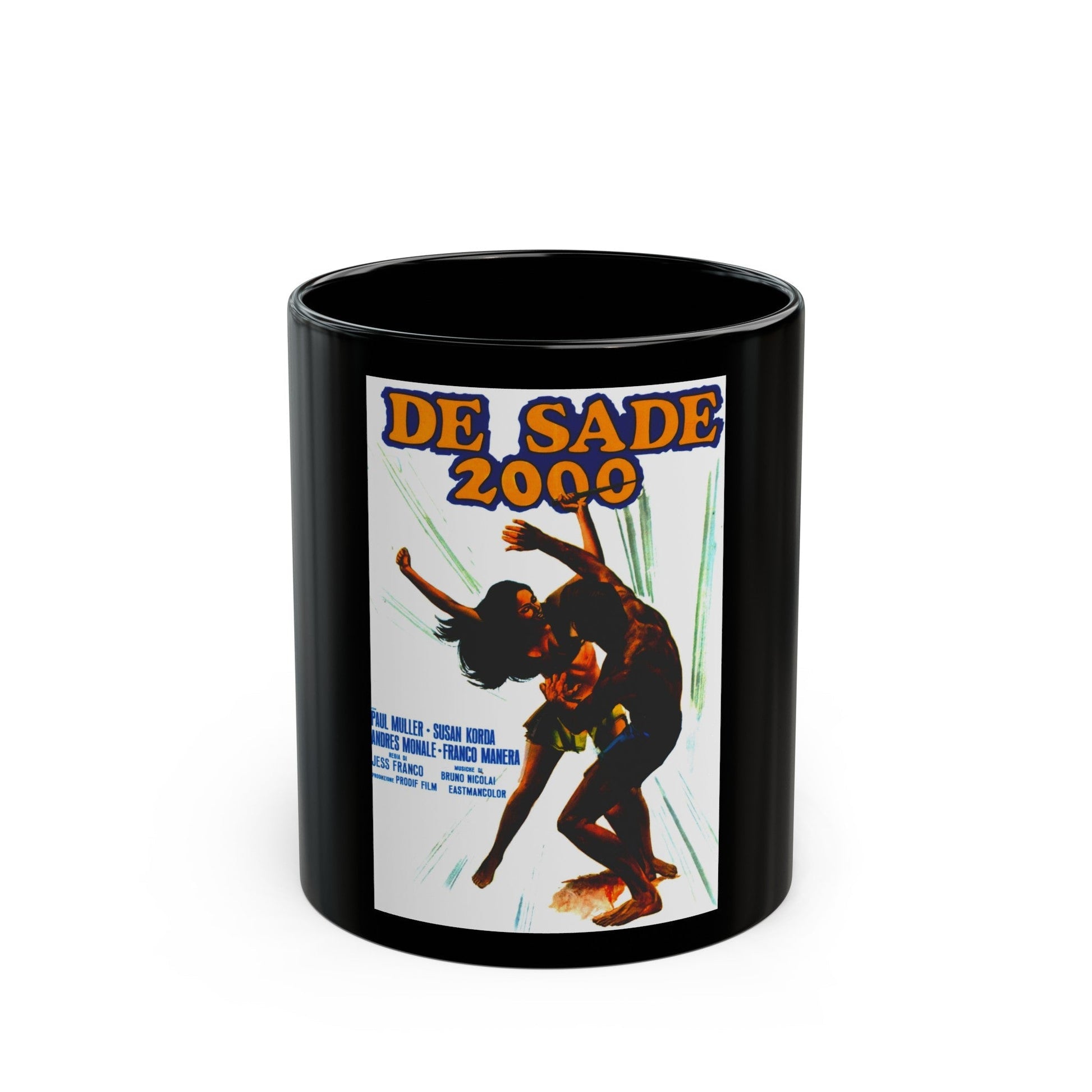 EUGENIE DE SADE 1973 Movie Poster - Black Coffee Mug-11oz-The Sticker Space