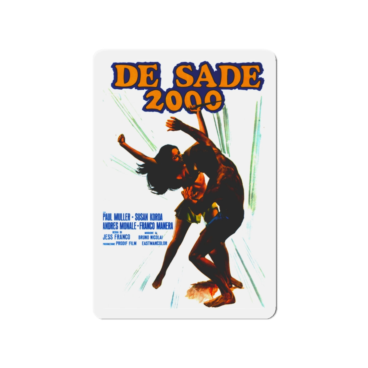 EUGENIE DE SADE 1973 Movie Poster - Die-Cut Magnet-3" x 3"-The Sticker Space