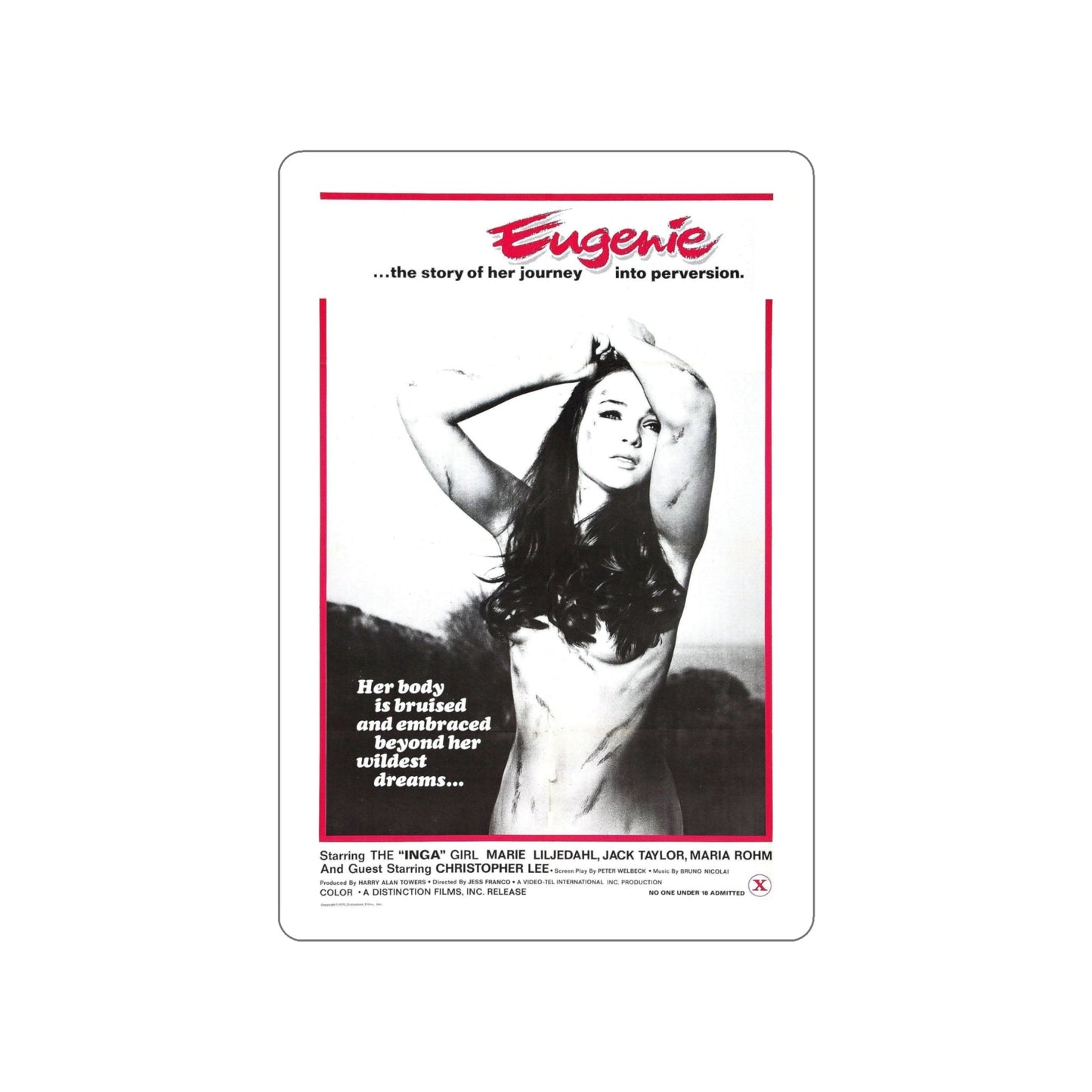 EUGENIE THE STORY OF HER JOURNEY INTO PERVERSION 1970 Movie Poster STICKER Vinyl Die-Cut Decal-6 Inch-The Sticker Space