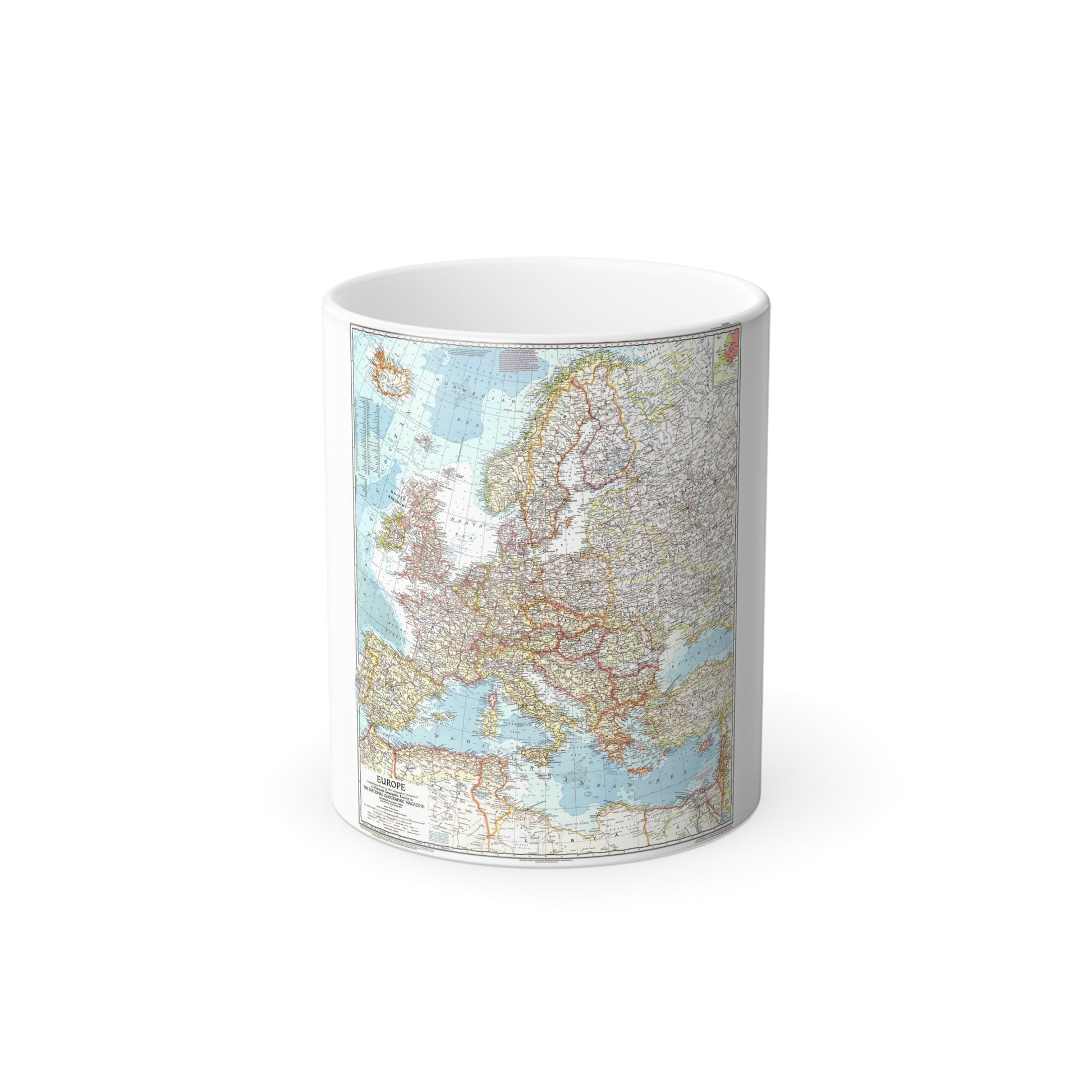 Europe (1957) (Map) Color Changing Mug 11oz-11oz-The Sticker Space