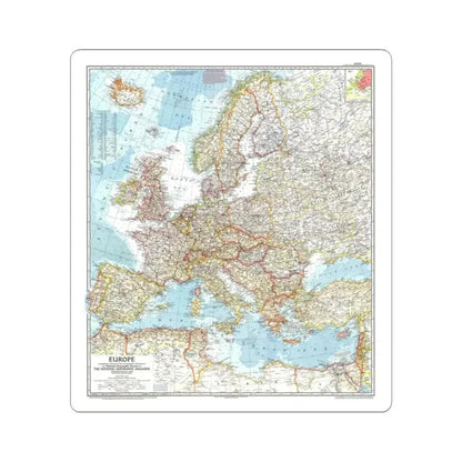 Europe (1957) (Map) STICKER Vinyl Kiss-Cut Decal 2 Inch White - The Sticker Space