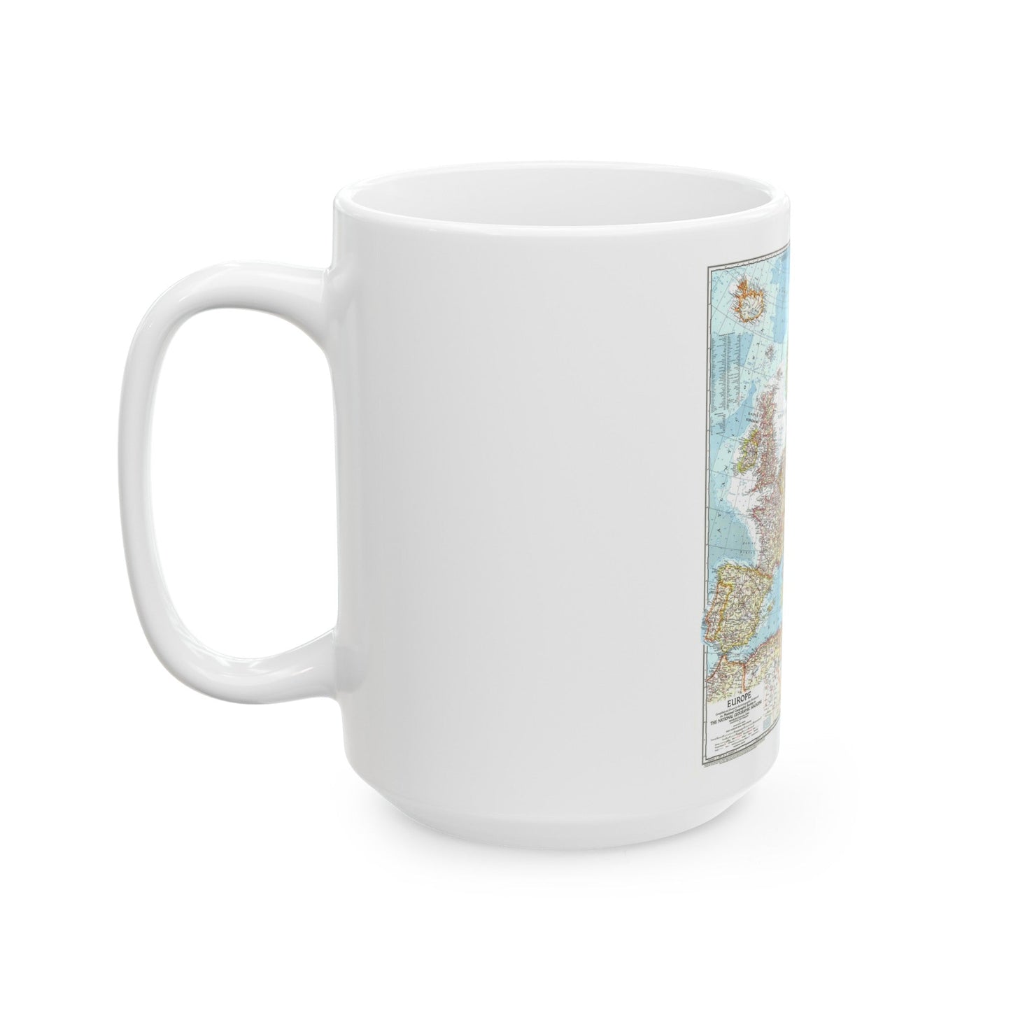 Europe (1957) (Map) White Coffee Mug-The Sticker Space