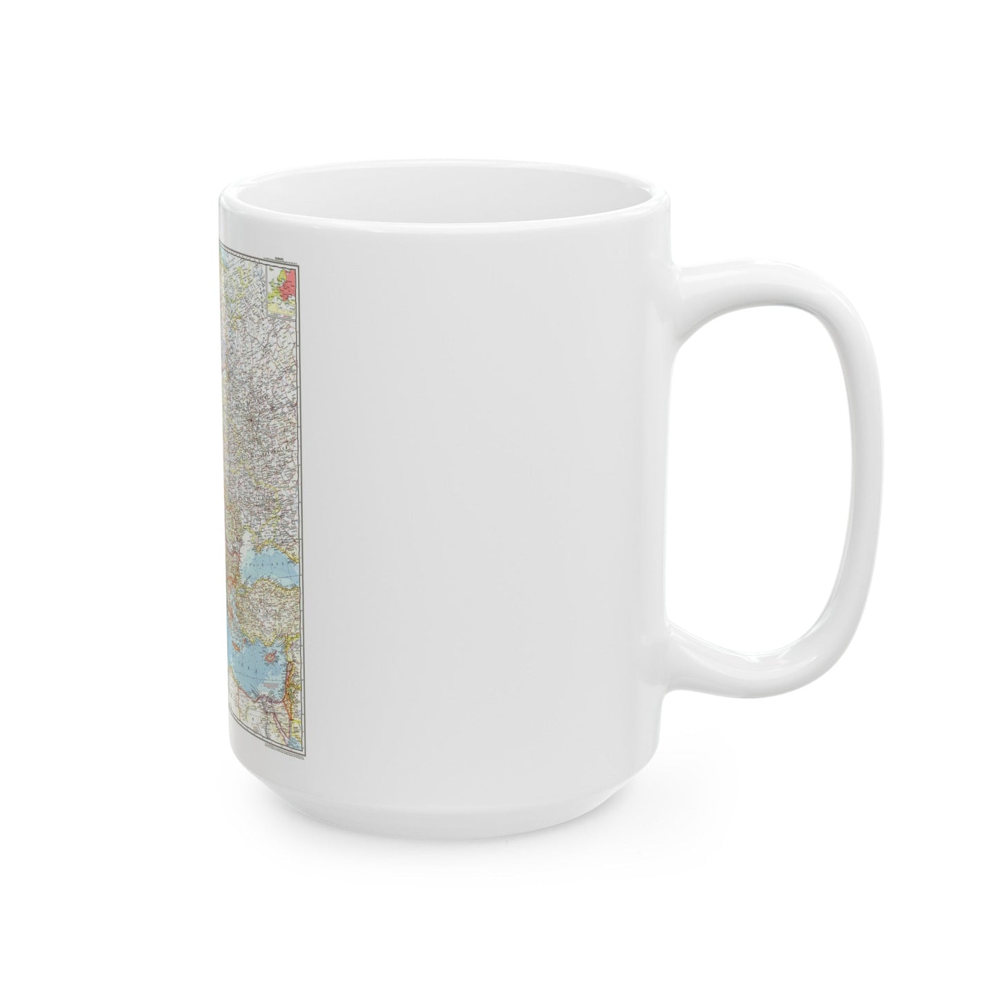 Europe (1957) (Map) White Coffee Mug-The Sticker Space