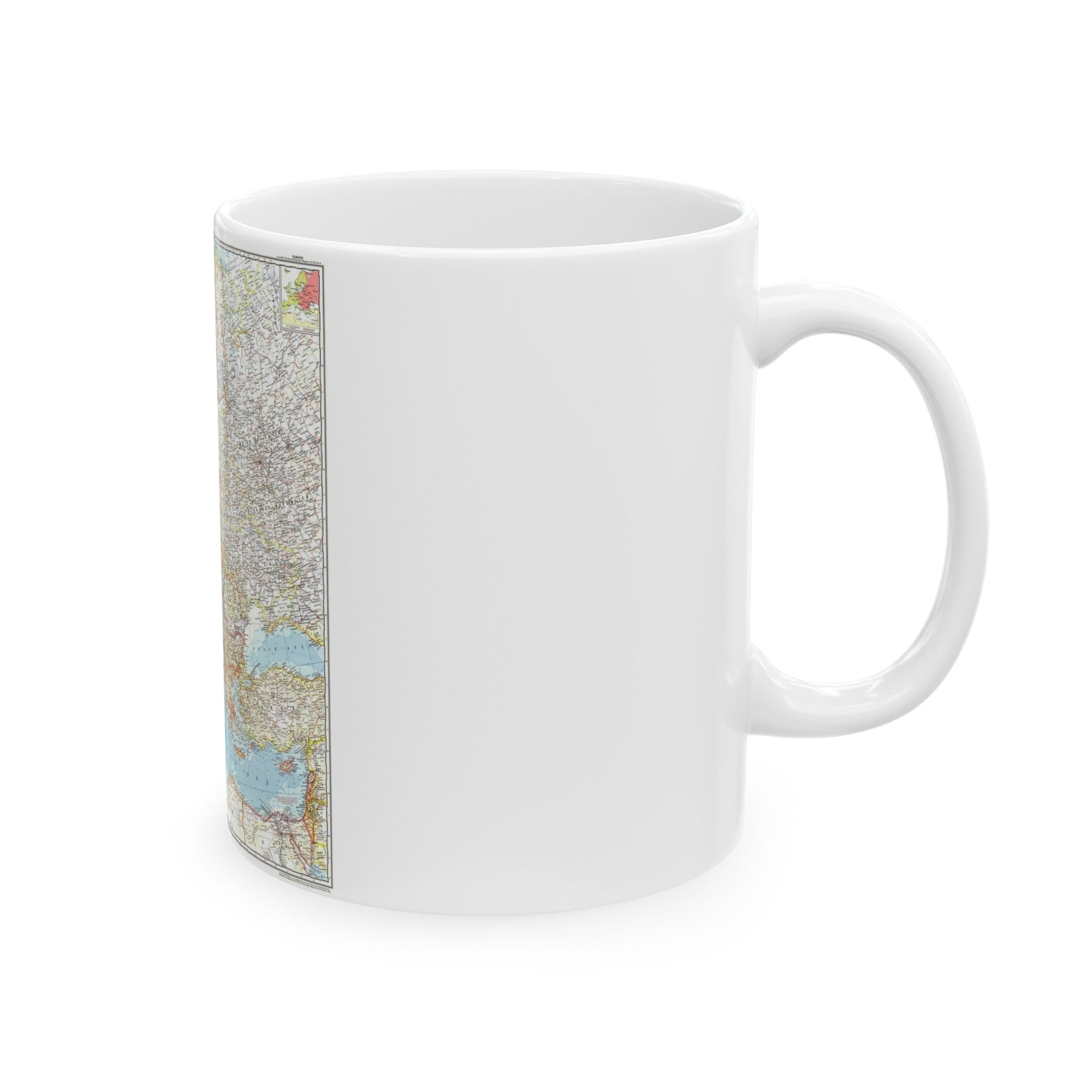 Europe (1957) (Map) White Coffee Mug-The Sticker Space