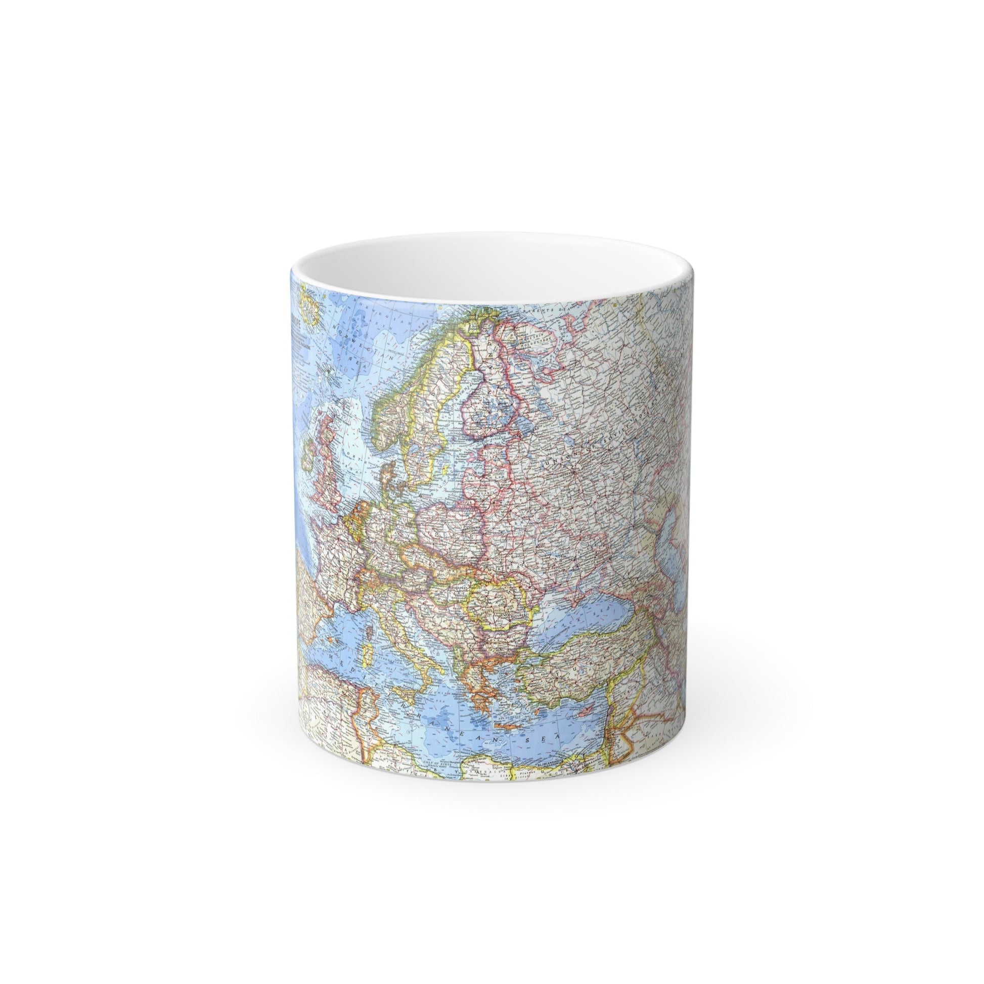 Europe (1962) (Map) Color Changing Mug 11oz-11oz-The Sticker Space