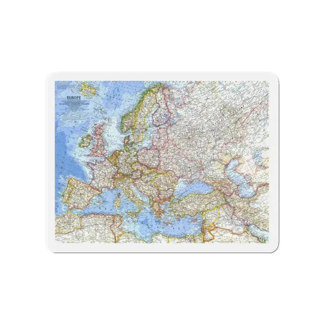 Europe (1962) (Map) Refrigerator Magnet 4 Inch - The Sticker Space