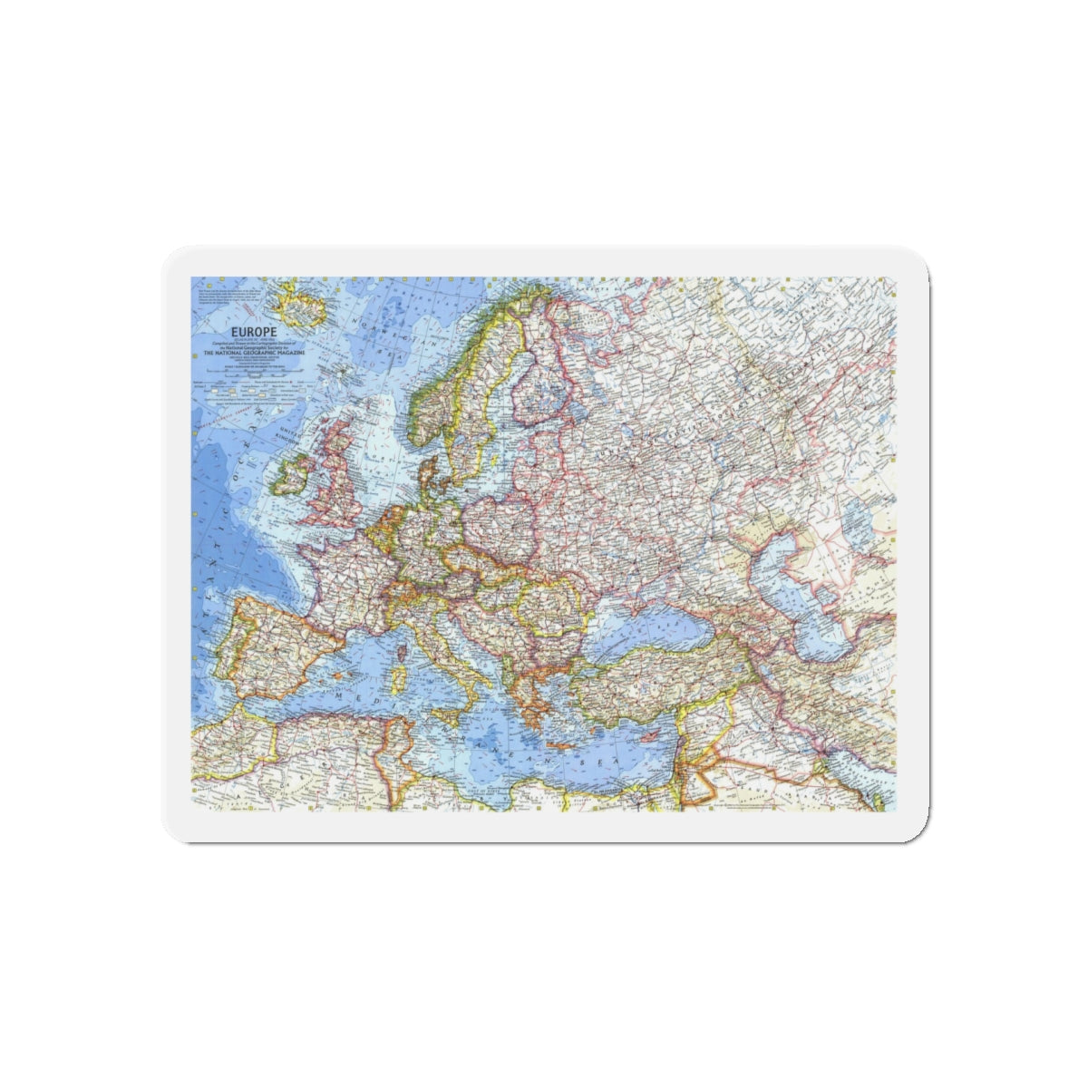 Europe (1962) (Map) Refrigerator Magnet-5" x 5"-The Sticker Space