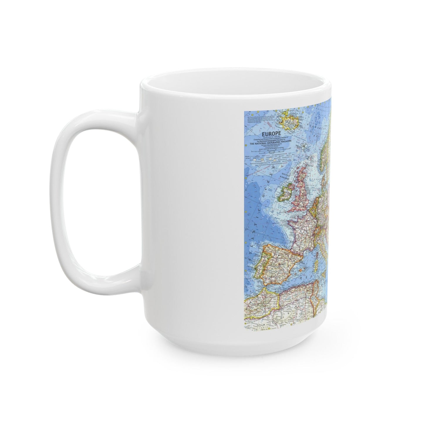 Europe (1962) (Map) White Coffee Mug-The Sticker Space