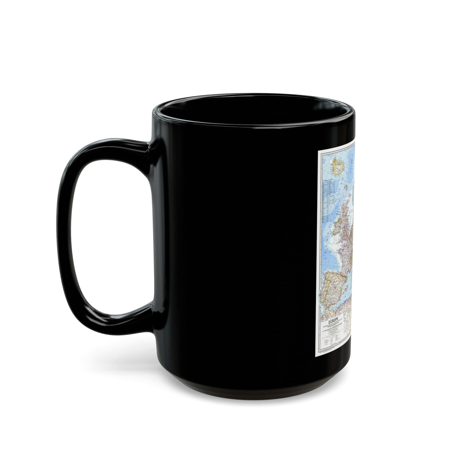 Europe (1969) (Map) Black Coffee Mug-The Sticker Space